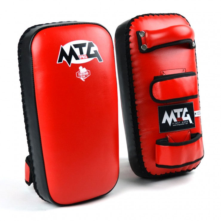 MTG KPL2 PRO LEATHER THAI KICK PADS RED/BLACK