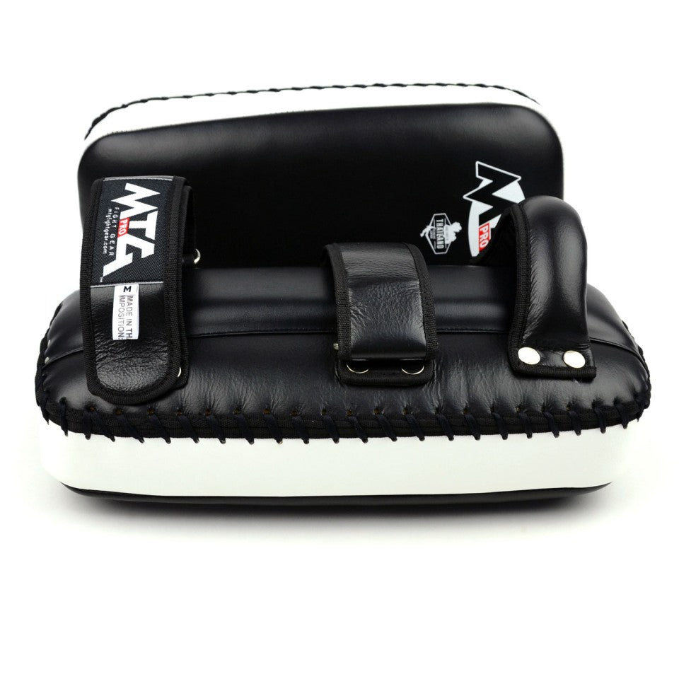 MTG KPL2 PRO LEATHER THAI KICK PADS BLACK/WHITE