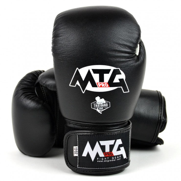 MTG PRO VG1 VELCRO BOXING GLOVES BLACK